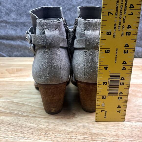 Sam Edelman Ankle Boots Womens 8M Merton Gray Suede Harness - Picture 11 of 15